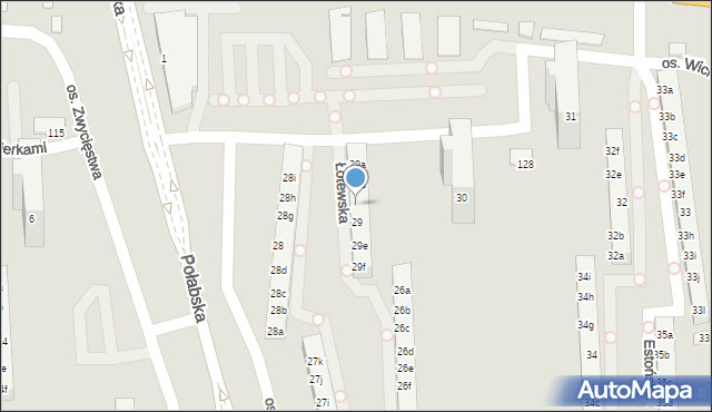Poznań, Osiedle Wichrowe Wzgórze, 29c, mapa Poznania