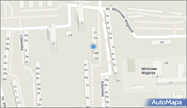 Poznań, Osiedle Wichrowe Wzgórze, 32b, mapa Poznania