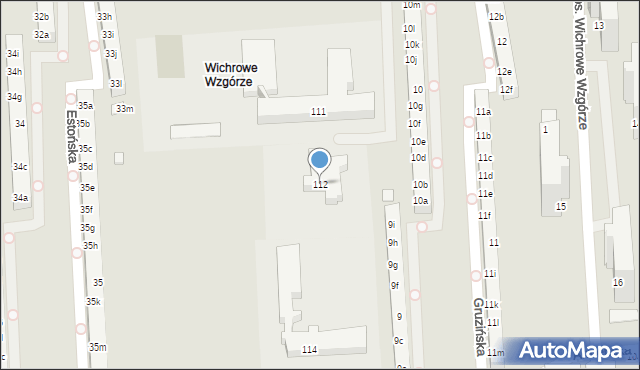 Poznań, Osiedle Wichrowe Wzgórze, 112, mapa Poznania