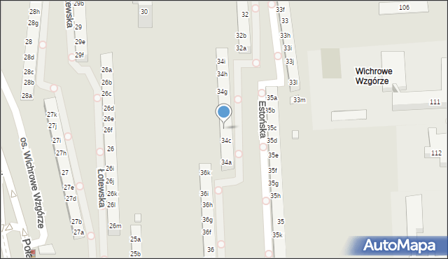 Poznań, Osiedle Wichrowe Wzgórze, 34d, mapa Poznania