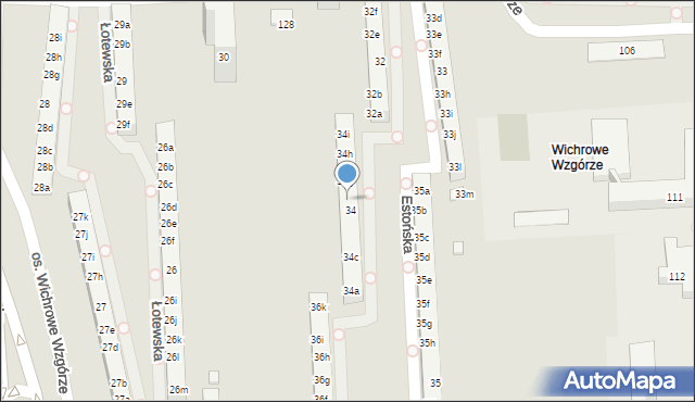 Poznań, Osiedle Wichrowe Wzgórze, 34f, mapa Poznania