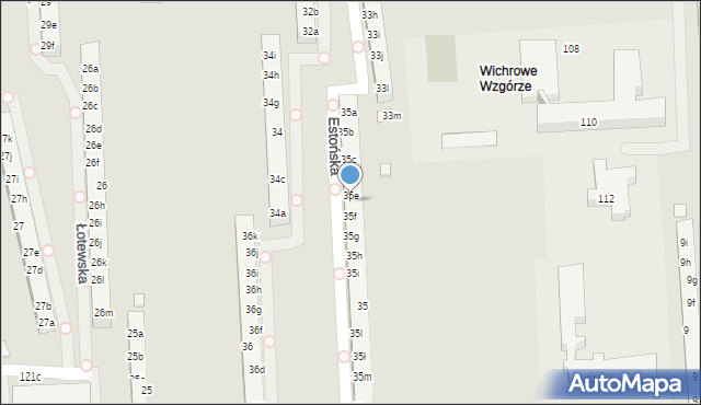 Poznań, Osiedle Wichrowe Wzgórze, 35e, mapa Poznania