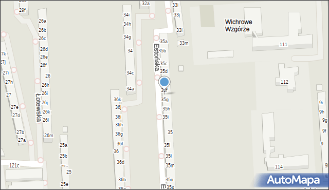 Poznań, Osiedle Wichrowe Wzgórze, 35f, mapa Poznania