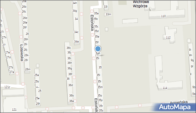 Poznań, Osiedle Wichrowe Wzgórze, 35h, mapa Poznania