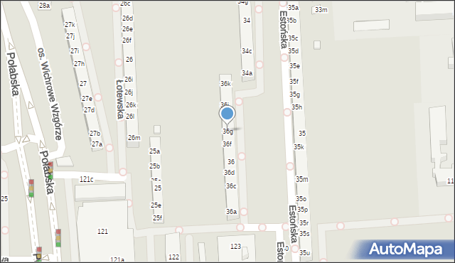 Poznań, Osiedle Wichrowe Wzgórze, 36g, mapa Poznania