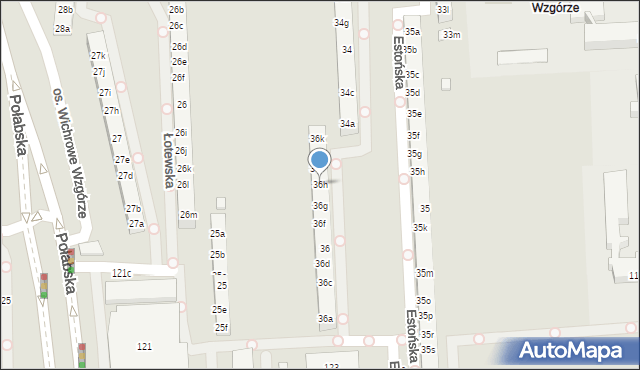 Poznań, Osiedle Wichrowe Wzgórze, 36h, mapa Poznania