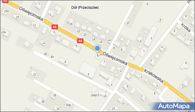 Przeciszów, Oświęcimska, 3, mapa Przeciszów