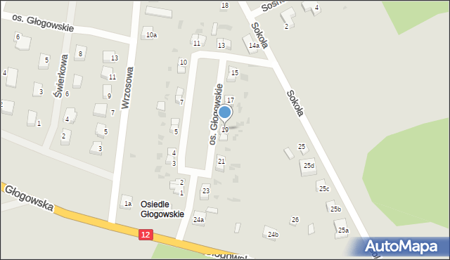 Przemków, Osiedle Głogowskie, 19, mapa Przemków