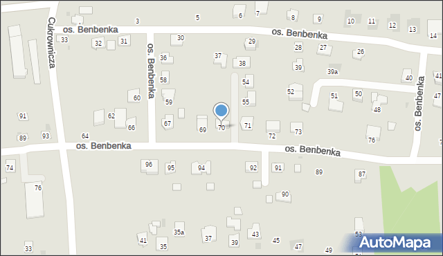 Przeworsk, Osiedle Benbenka Józefa, 70, mapa Przeworsk