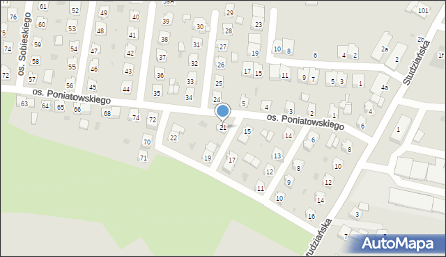 Przeworsk, Osiedle Księcia Józefa Poniatowskiego, 21, mapa Przeworsk