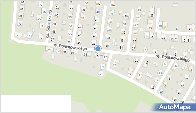 Przeworsk, Osiedle Księcia Józefa Poniatowskiego, 74, mapa Przeworsk