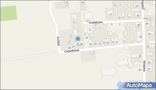 Przybyszewo, Osiedlowa, 22, mapa Przybyszewo