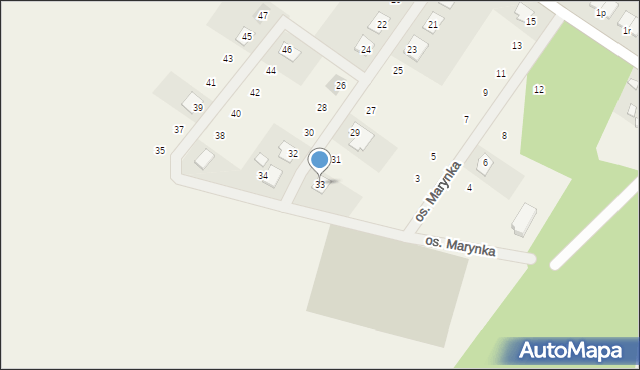 Przysieczyn, Osiedle Marynka, 33, mapa Przysieczyn