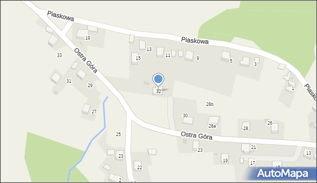 Psary, Ostra Góra, 32, mapa Psary