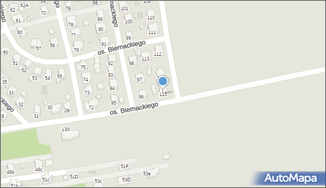 Pszów, Osiedle Biernackiego Alojzego, 115, mapa Pszów