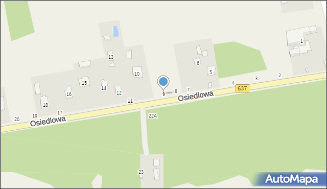 Pustelnik, Osiedlowa, 9, mapa Pustelnik