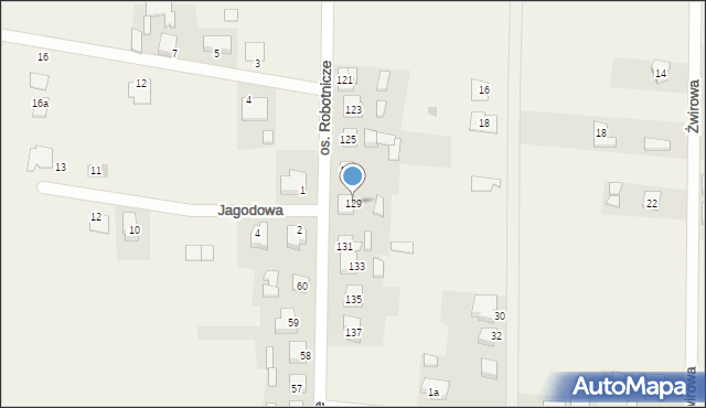 Radłów, Osiedle Robotnicze, 129, mapa Radłów