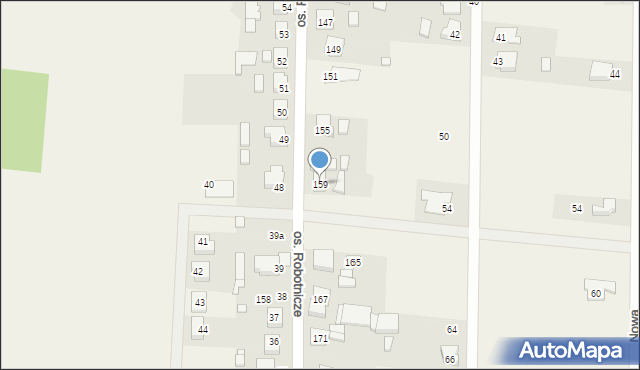 Radłów, Osiedle Robotnicze, 159, mapa Radłów