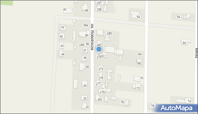 Radłów, Osiedle Robotnicze, 171, mapa Radłów