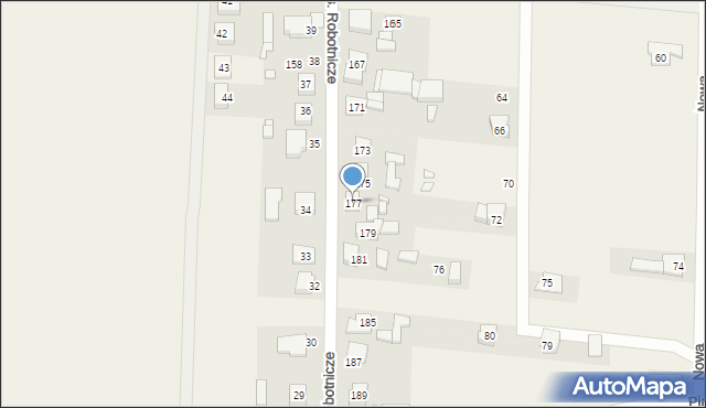Radłów, Osiedle Robotnicze, 177, mapa Radłów