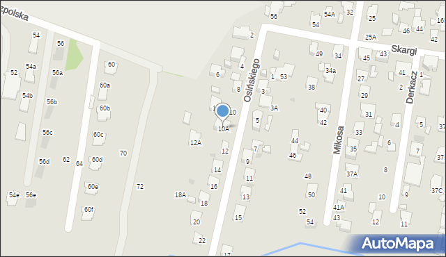 Radom, Osińskiego Michała Tadeusza, 10A, mapa Radomia