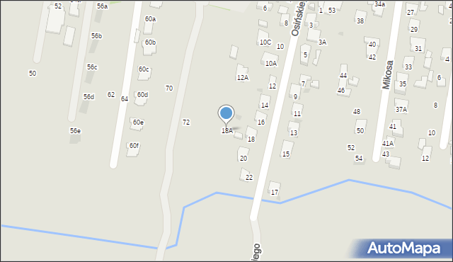 Radom, Osińskiego Michała Tadeusza, 18A, mapa Radomia