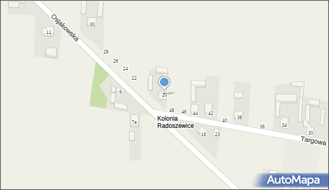 Radoszewice, Osjakowska, 20, mapa Radoszewice