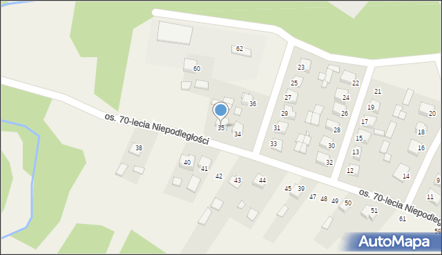 Raków, Osiedle 70-lecia Niepodległości, 35, mapa Raków