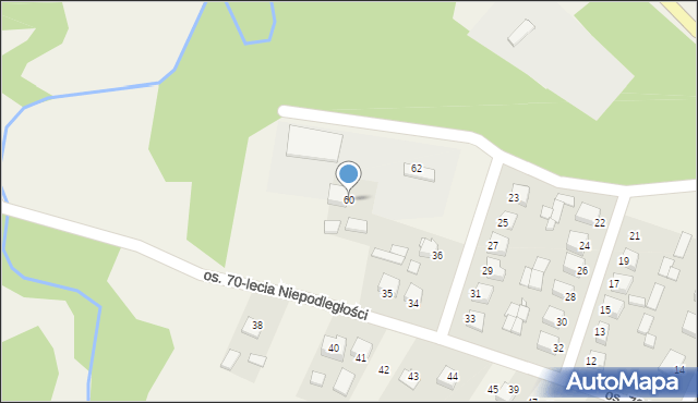 Raków, Osiedle 70-lecia Niepodległości, 60, mapa Raków