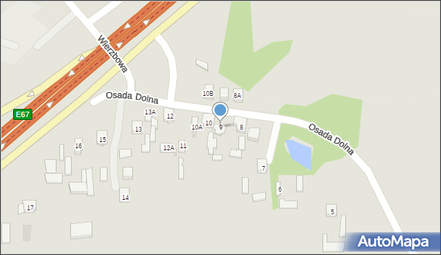 Rawa Mazowiecka, Osada Dolna, 9, mapa Rawa Mazowiecka