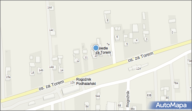 Rogoźnik, Osiedle za Torem, 10, mapa Rogoźnik