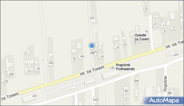 Rogoźnik, Osiedle za Torem, 14a, mapa Rogoźnik