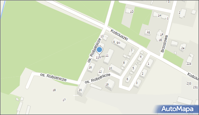 Rogoźnik, Osiedle Robotnicze, 11/ii, mapa Rogoźnik