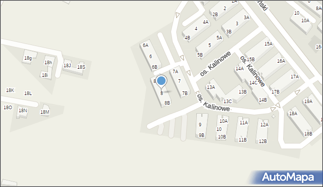 Rokietnica, Osiedle Kalinowe, 8, mapa Rokietnica