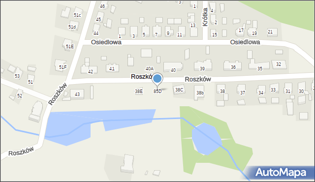 Roszków, Osiedlowa, 85D, mapa Roszków