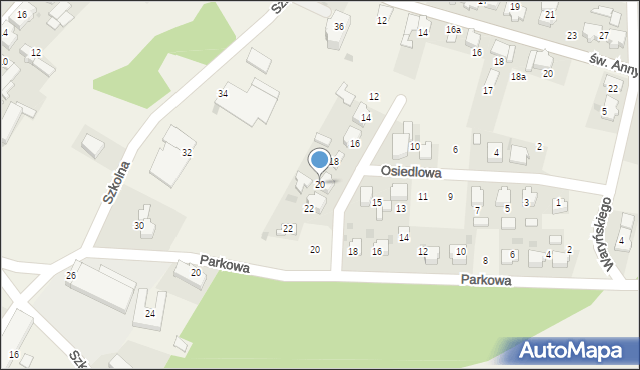 Rozwadza, Osiedlowa, 20, mapa Rozwadza