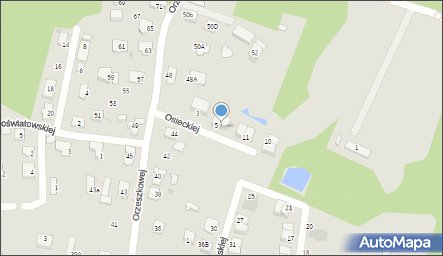 Ruda Śląska, Osieckiej Agnieszki, 7, mapa Rudy Śląskiej