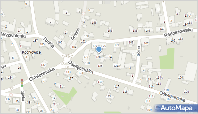 Ruda Śląska, Oświęcimska, 126B, mapa Rudy Śląskiej