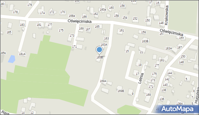Ruda Śląska, Oświęcimska, 163B, mapa Rudy Śląskiej