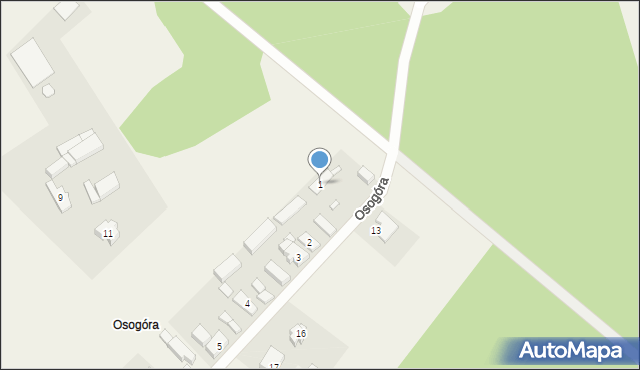 Rudgerzowice, Osogóra, 1, mapa Rudgerzowice