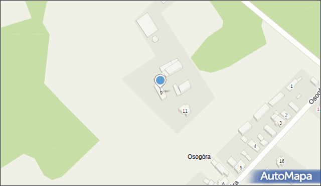 Rudgerzowice, Osogóra, 9, mapa Rudgerzowice