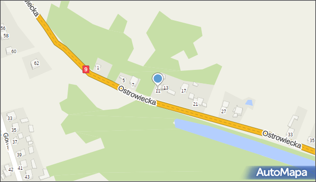 Rudnik, Ostrowiecka, 11, mapa Rudnik