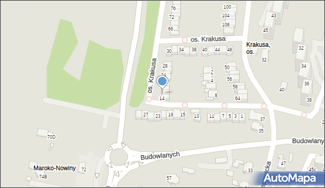 Rybnik, Osiedle Krakusa, 16, mapa Rybnika