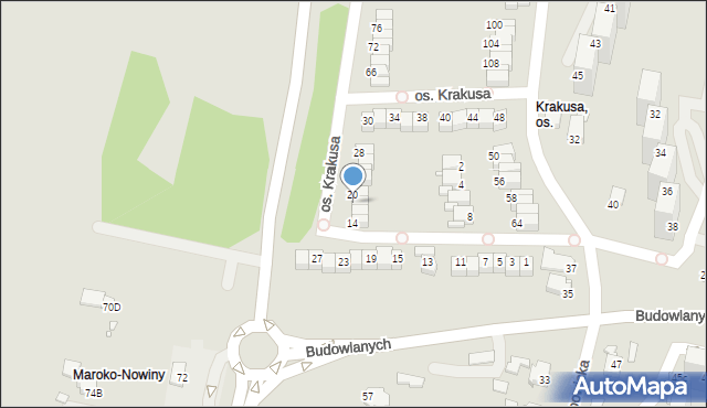 Rybnik, Osiedle Krakusa, 18, mapa Rybnika