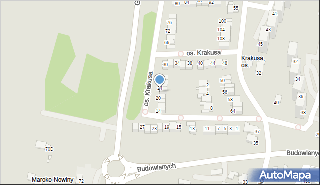 Rybnik, Osiedle Krakusa, 22, mapa Rybnika