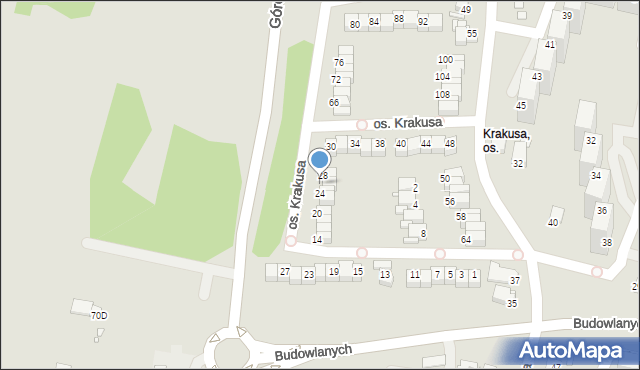 Rybnik, Osiedle Krakusa, 26, mapa Rybnika