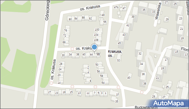 Rybnik, Osiedle Krakusa, 46, mapa Rybnika