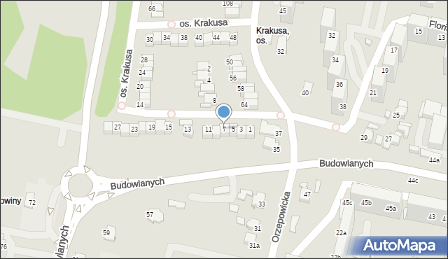 Rybnik, Osiedle Krakusa, 7, mapa Rybnika