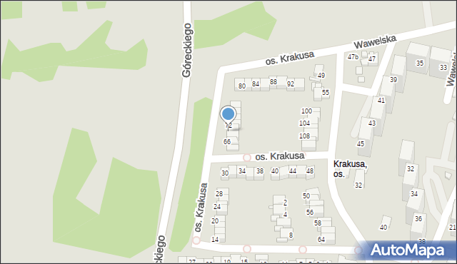 Rybnik, Osiedle Krakusa, 70, mapa Rybnika