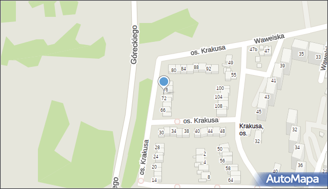 Rybnik, Osiedle Krakusa, 74, mapa Rybnika